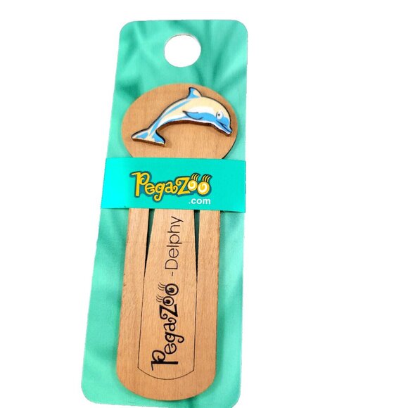 Dolphin Bookmark Pegazoo “Delphy” Made In Canada From Real Maple Wood - Picture 1 of 5